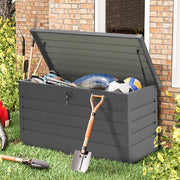 350L Outdoor Garden Storage Box Metal Steel Chest Cushion Shed Patio Container