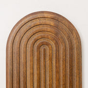Dark Wood 2 Tier Arched Fluted Wall Shelf