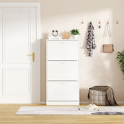 3 Drawer Shoe Cabinet Cupboard Storage Footwear Stand Wooden Rack Unit White