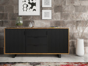 Sideboard TV Unit Cabinet Storage Modern Slatted Doors Drawers Sleek 140cm