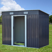 4x8 FT Steel Storage Shed, Pre-drilled Steel Panels, Outdoor Tool Shed