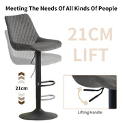 4PCS Swivel Bar Stools Velvet/Faux Suede Breakfast Adjustable Height Bar Chair