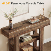 105cm Farmhouse Console Table, 2-Tier Narrow Wooden Entryway Table for Hallway