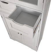 67'' Cabinet Tall Freestanding Bathroom Bedroom 2Drawer 4 Doors Storage Cupboard