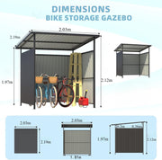 2x2.2m Hardtop Grill Gazebo Outdoor Metal Lean-to Pergola Patio BBQ Shelter