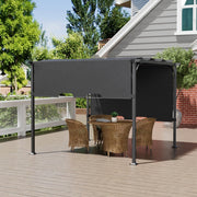 Garden Pergola Retractable Roof Canopy 3x3m Roll Up Side Outdoor Gazebo Shelter