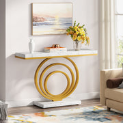 41-Inch Modern Console Table Narrow Gold Entryway Table for Hallway, Entrance