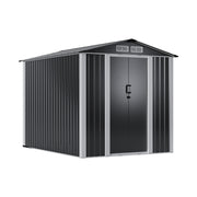 6x8 FT Outdoor Metal Storage Shed Garden Tool House Organizer Lockable Door