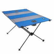 Cascade Mountain Tech Ultralight Collapsible Camping Table Blue Cup Holders