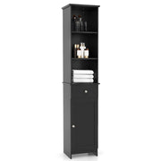 Freestanding Bathroom Storage Cabinet with 3 Open Shelves-Black