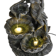 Solar Powered Garden Water Feature Outdoor Water Fountain Cascade with LED Light