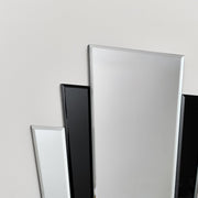 Black glass panelled retro art deco wall mirror vintage living room hall display