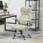 High Back Executive Office Chair w/ Adjustable Lumbar Flip-up Arms Refurbished