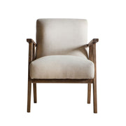 Gallery Neyland Armchair Natural Linen Fabric Solid Wood Frame Beige Chair