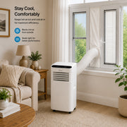 EMtronics 9000BTU Portable Air Conditioner Dehumidifier Fan Window Vent Kit USED