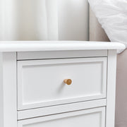 Pair of Scalloped 3 Drawer Bedside Tables bedroom storage furniture wave set