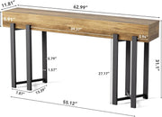 160cm Console Table for Entryway, Industrial Wooden Sofa Table for Living Room