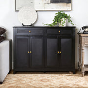 Modern Sideboard Buffet Cabinet with Storage Cabinets 4 Doors 2 Drawers Black