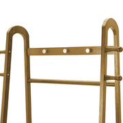 Heavy Duty Wooden Hanging Clothes Garment Rail Corner Open Wardrobe Storage Rack