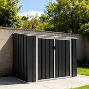 Anthracite Metal Garden Shed Outdoor Tools Storage Sheds Small House Bin Sheds