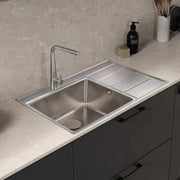 Rangemaster Boston Inset Single Bowl Stainless Steel Kitchen Sink 860 x 520mm, R