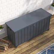 Outdoor Storage Box with Wheels Garden Patio Metal Chest Lid Container Multibox