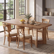 63-Inch Solid Wood Dining Table Modern Rectangular Kitchen Table for 4-6 People
