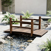 4 FT/125cm Wooden Arch Footbridge Garden Decoration 500 KG Weight Capacity
