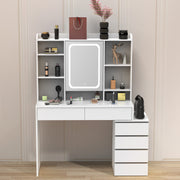 Dressing Table With 6 Drawers LED Mirror Set Makeup Desk Vanity Table Bedroom