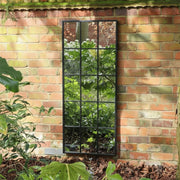 Extra Large black metal framed window style wall mirror paned glass country