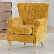 Accent Chair Upholstered Chenille Wingback Armchair Single Sofa Lounge with Stud