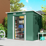 7 x 4ft Outdoor Garden Storage Shed for Garden Green Refurbished