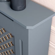 Large Radiator Cover Modern Grey Painted Cross Grill Wood Wall Cabinet Home UK