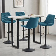 4PCS Swivel Bar Stools Velvet/Faux Suede Breakfast Adjustable Height Bar Chair