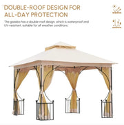 Outdoor Gazebo Party Tent Metal Patio Canopy Sun Shade Garden Curtain Shelter 3m