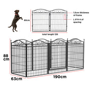 Indoor/Outdoor Pet Dog Pen Puppy Playpen Garden Enclosure Run Cage Metal Barrier