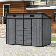 8x4ft Outdoor Large Shed Plastic Garden Tools Bike Storage Shed House SlopedRoof