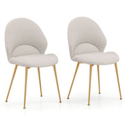 Dining Chairs Set of 2 Upholstered Accent Chairs w/ Curved Backrest