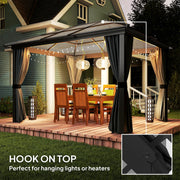 3.6 x 4m Aluminium Hardtop Gazebo Canopy with Polycarbonate Roof & Sidewalls