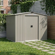 Garden Shed Apex Roof 8X6FT Metal With Free Foundation Base Tools Storage House