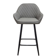 Set of 2 Bar Stools PU Leather Seat Bar Chair for Home Breakfast Kitchen Counter