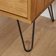 Industrial Wooden Bedside Cabinet End Side Tables Nightstand Storage 2 Drawer