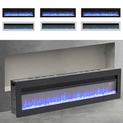 Electric Heater LED Fireplace Media Wall Fire Insert/ Wall Mount/ Stand 70-inch