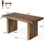 63 Inch Modern Solid Wood Executive Desk Large Rectangular Office Computer Desk