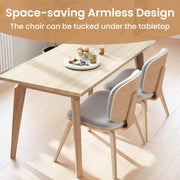 Modern Accent Chair Upholstered Side Chair with Curved Backrest-Natural