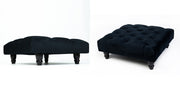 Large Square Footstool Coffee Table Upholstery Fabric Footstools Matching Button