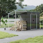 Metal Garden Shed 8 X 6, 8 X 8, 8 X 10 ft Storage Shed House with Extended Roof