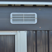 4x8 FT Flat Roof Steel Storage Shed, Pre-drilled Steel Panels, Outdoor Tool Shed