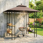 2.5x1.5M BBQ Tent Canopy Patio Awning Gazebo Party Sun Shelter 4Side Shelves