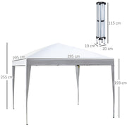3 x 3m Garden Pop Up Gazebo Marquee Party Tent Wedding Canopy White